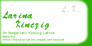 larina kinczig business card